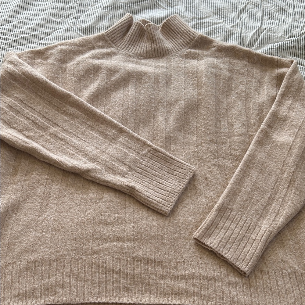 Cozy Tan Knit Sweater
